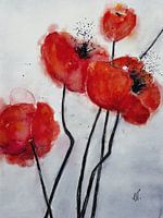 Poppy painting - Red poppy