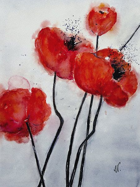 Peinture de pavot - Coquelicot par Christine Nöhmeier