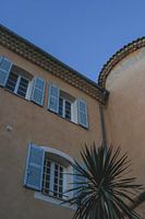 Typical Provencal house with blue shutters