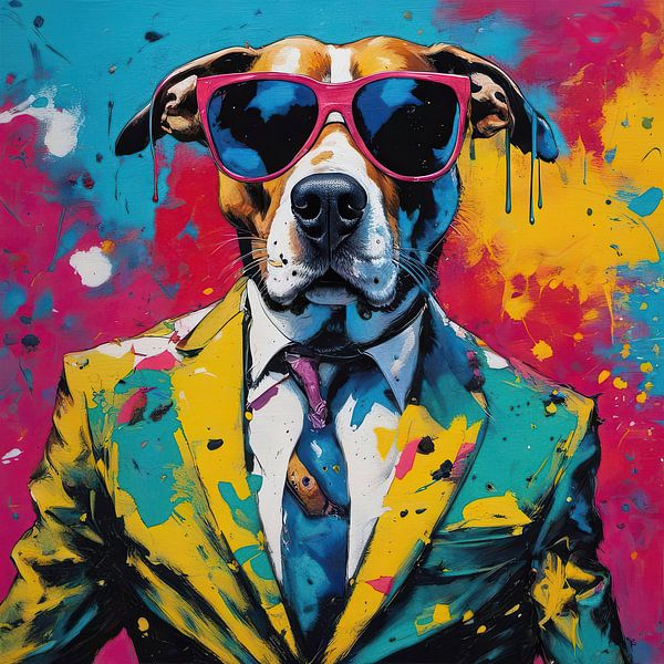 Pop Art Hund 04.71 von Blickfänger Gemälde