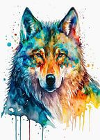 Wolf Aquarell