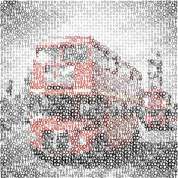 Typographic Art | LONDON Westminster Bridge Buses  by Melanie Viola