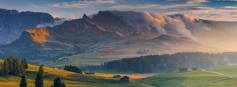 Sunset on Alpe di Siusi by Henk Meijer Photography