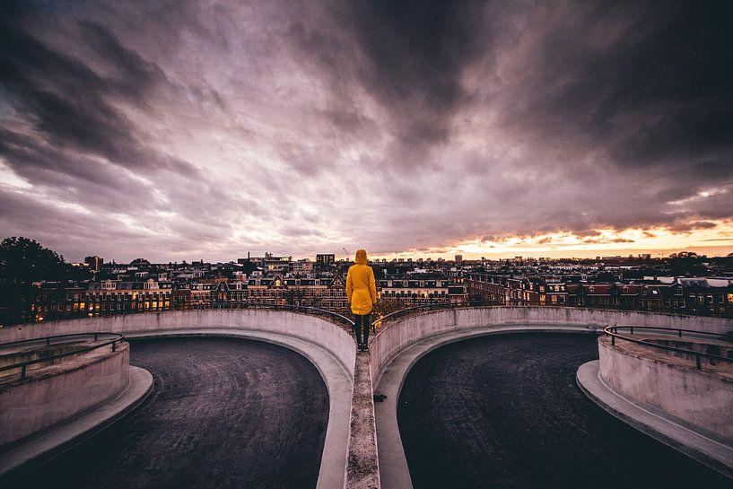 Dramatic sunset Amsterdam! by Peter Haastrecht, van