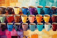 Café coloré : une œuvre d'art vibrante