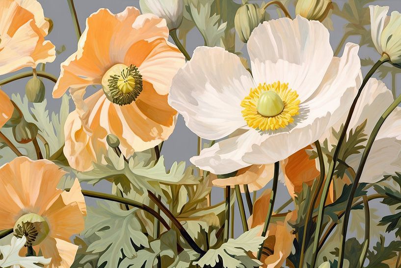 Anemone | Floral splendour in dreamy surroundings | Gouache painting | Anemone flowers by Eye catching paintings