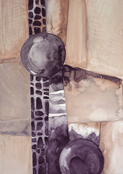 beige violet watercolor by Ela Szczepaniak