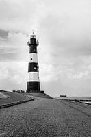 Phare Nieuwe Sluis (Breskens) en noir et blanc l Reis photographie