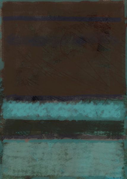 Farbfeldmalerei, Blaugrün und Braun von Rietje Bulthuis