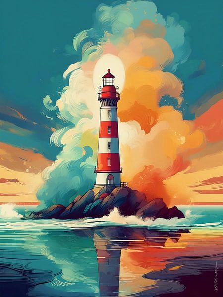 Dramatische Wolken am Leuchtturm von Ted Decker