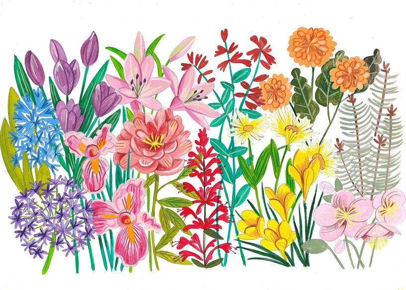 Fleurs dans le jardin par Caroline Bonne Müller