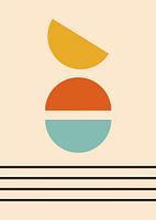 Retro Strand Sonnenuntergang Geometrisch