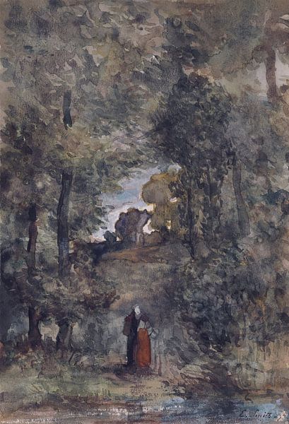 Waldlandschaft mit weiblicher Figur, Eugène Smits, 1871 von Atelier Liesjes