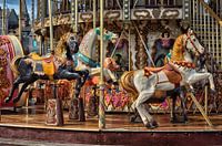 Antique carousel with horses