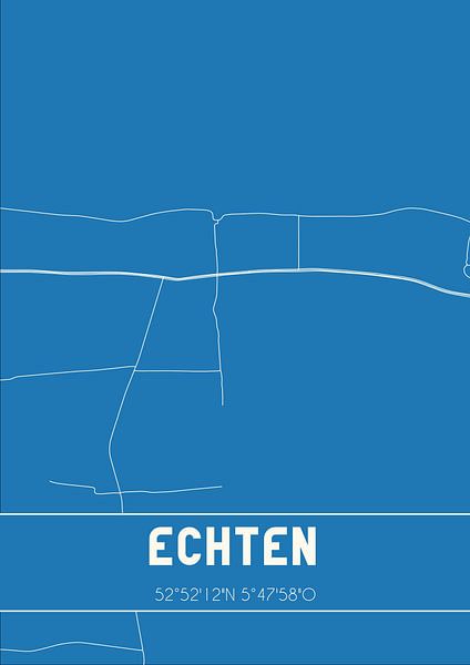 Blueprint | Carte | Echten (Fryslan) par Affiches de lieux