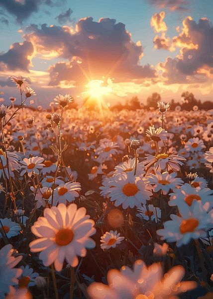 Coucher de soleil dans la prairie par Demiourgos