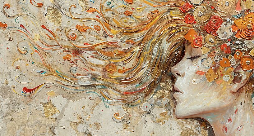 Woman Flowers by Eye catching paintings