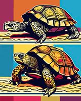 Schildkröte träumt: Pop Art im mediterranen Stil