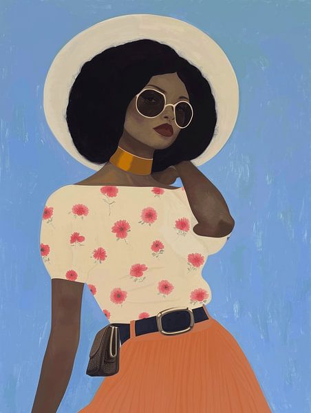 Powerfrau, Hüftporträt, Illustration von Carla Van Iersel