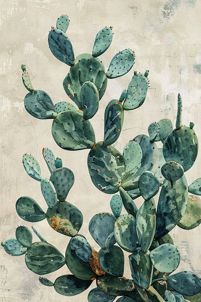 Watercolor Opuntia ficus-indica by haroulita