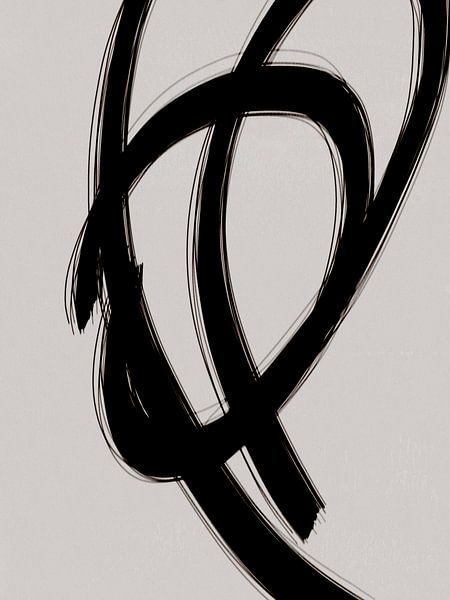 Strokes 3 | Minimal Black &amp; Neutral Abstract by Menega Sabidussi