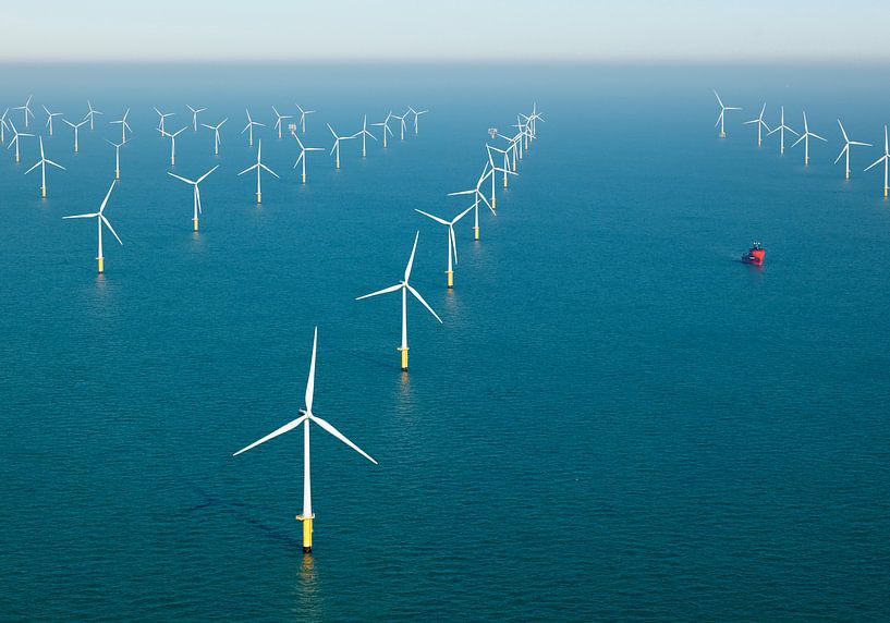 Windpark auf dem belgischen Teil der Nordsee von Sky Pictures Fotografie