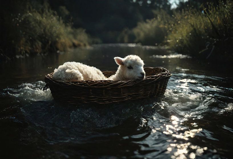 By still waters, borne lamb by Sanne den Engelsman