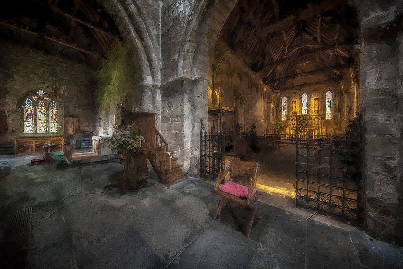 St Aidan's Church in Bamburgh by Digitale Schilderijen