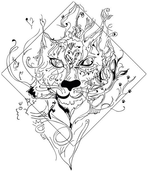 Psychedelic Cat by Victoria Berezovskaia