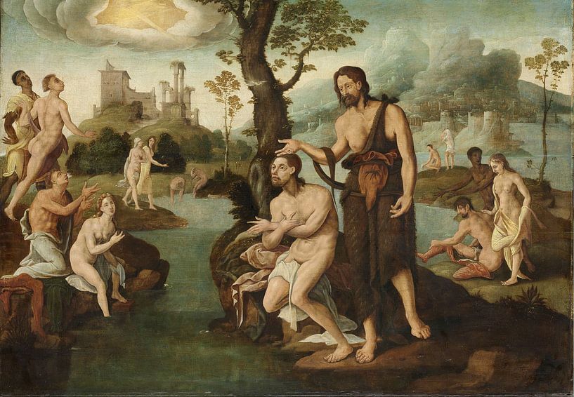 The Baptism of Christ, Maarten van Heemskerck , ca. 1560 - ca. 1565 by Marieke de Koning