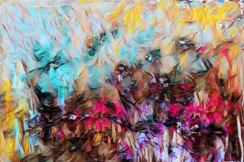 Abstracte kunst - Vuur en ijs van Patricia Piotrak