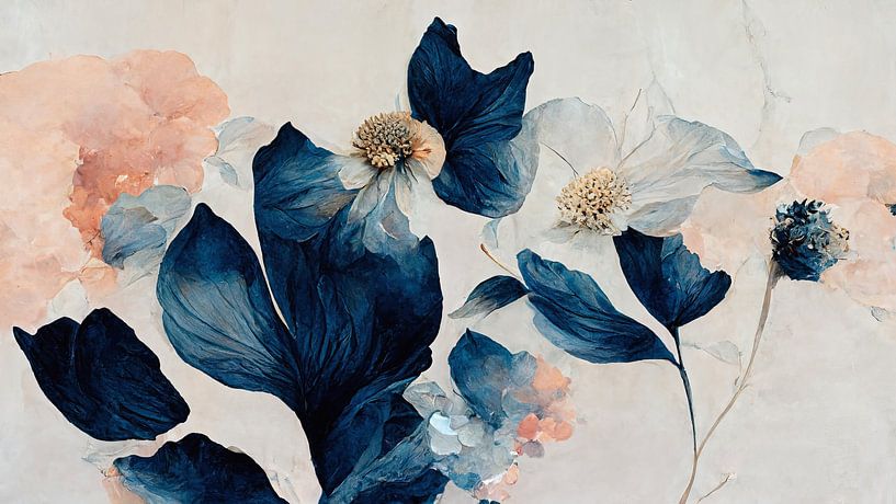Blue Abstract Flowers von Treechild