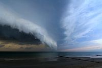 Spectacular unique Shelf Cloud over sea