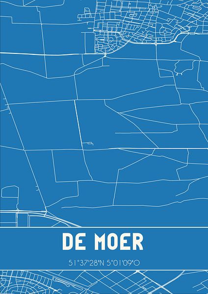 Plan d'ensemble | Carte | De Moer (Brabant septentrional) par Affiches de lieux
