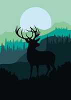 Cerf de la forêt plate