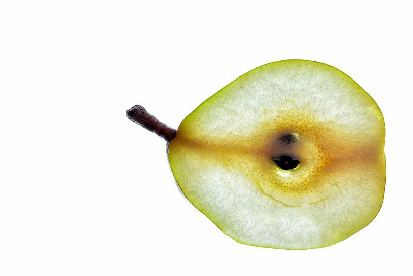 Disk of green pear isolated on a white background. by Carola Schellekens
