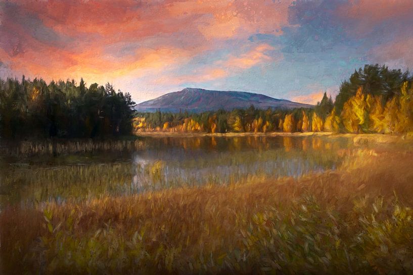 Evening sun over the Ljusnan by Marco Lodder