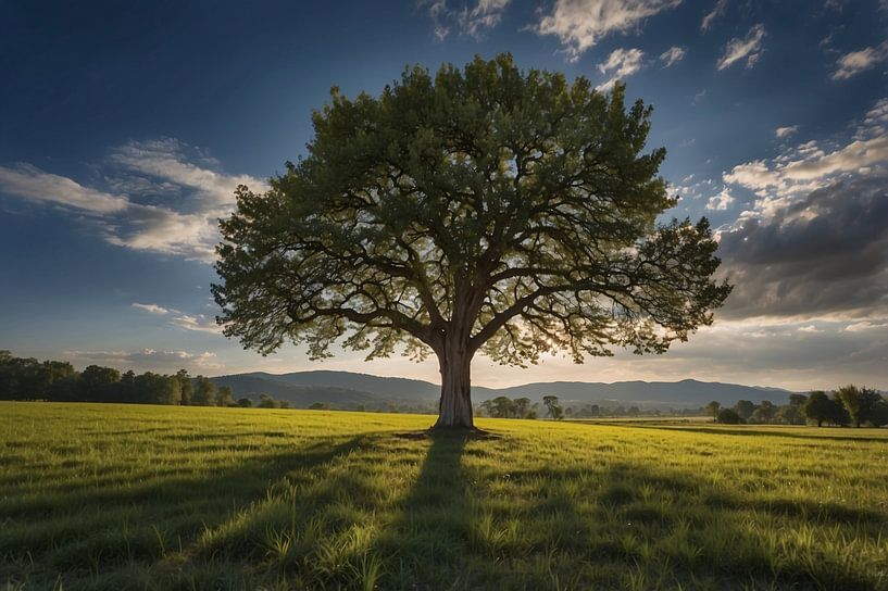 Majestic tree in vast landscape by Art & Soul Creations