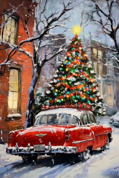 Vue de Noël de la ville par Poster Art Shop