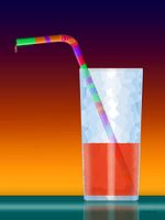 Limonade mit einem Strohhalm