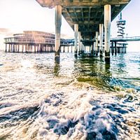 Coucher de soleil sous la jetée de Scheveningen