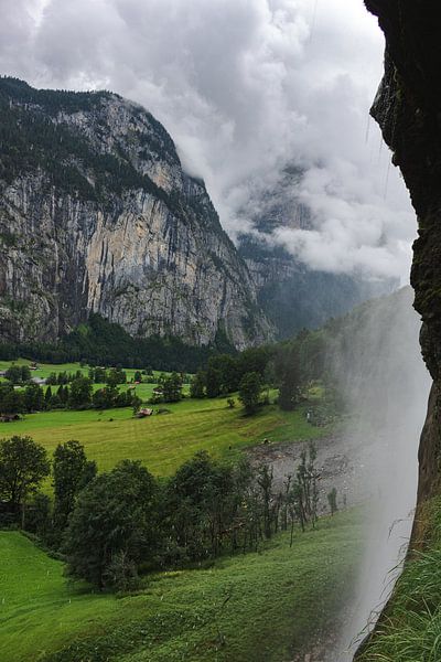 Switzerland behind a waterfall by Isa V