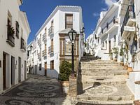 Calle Real in the white village of Frigiliana in Andalusia