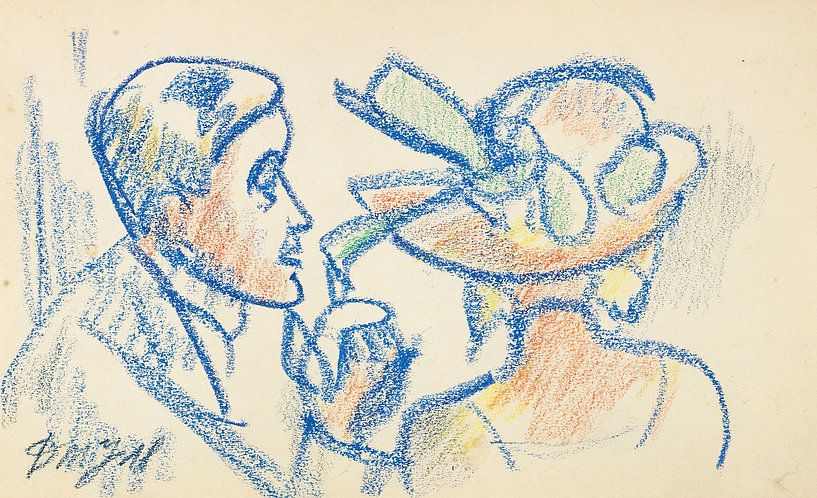 Dorothea Maetzel-Johannsen - Couple in conversation (1918) by Peter Balan