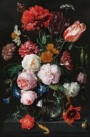 Stilleben mit Blumen in einer Glasvase, Jan Davidsz. de Heem,