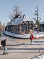 Schlittschuhläufer in Giethoorn