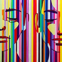 Abstrakte moderne bunte Malerei Porträt Pop Art