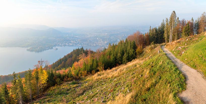 Grunberg mountain and lake Traunsee, Salzkammergut Austria by SusaZoom