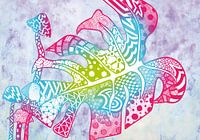 Monstera met paddenstoelen