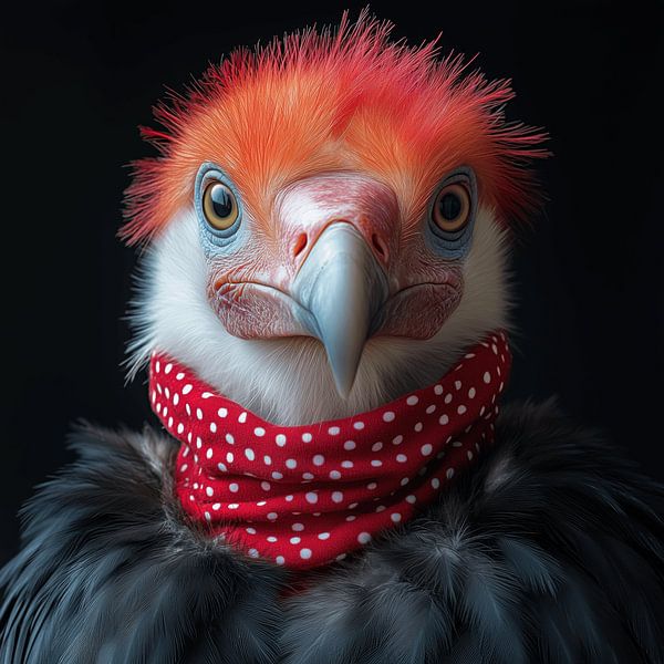 Vulture dressed for winter by Ton Kuijpers